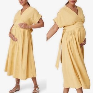 The Carolina Hatch dress, mustard color